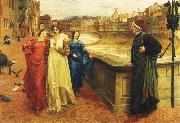 Henry Holiday Dante meets Beatrice at Ponte Santa Trinita Sweden oil painting artist
